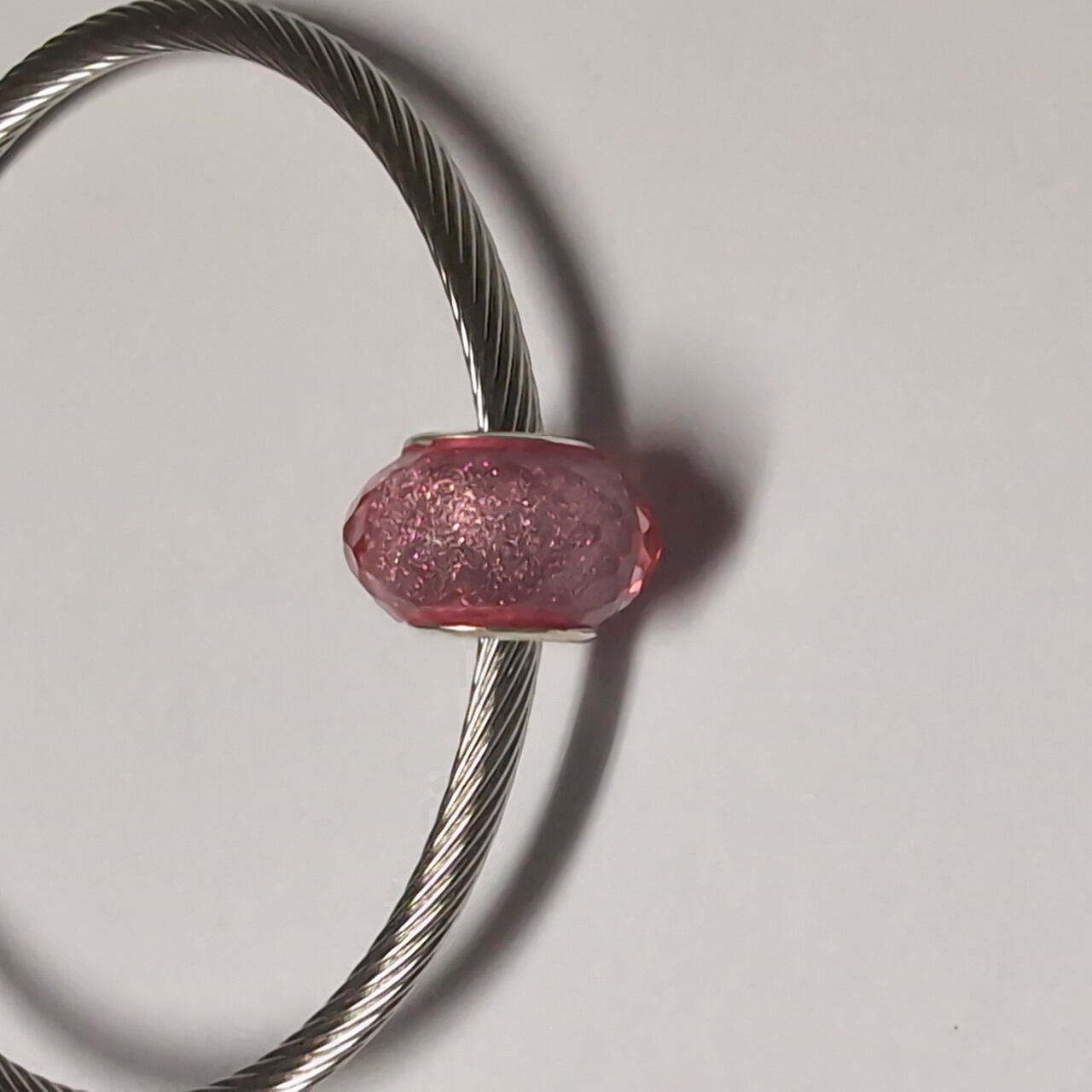 Pink Sparkly Charm For Pandora Style Bracelet 10$